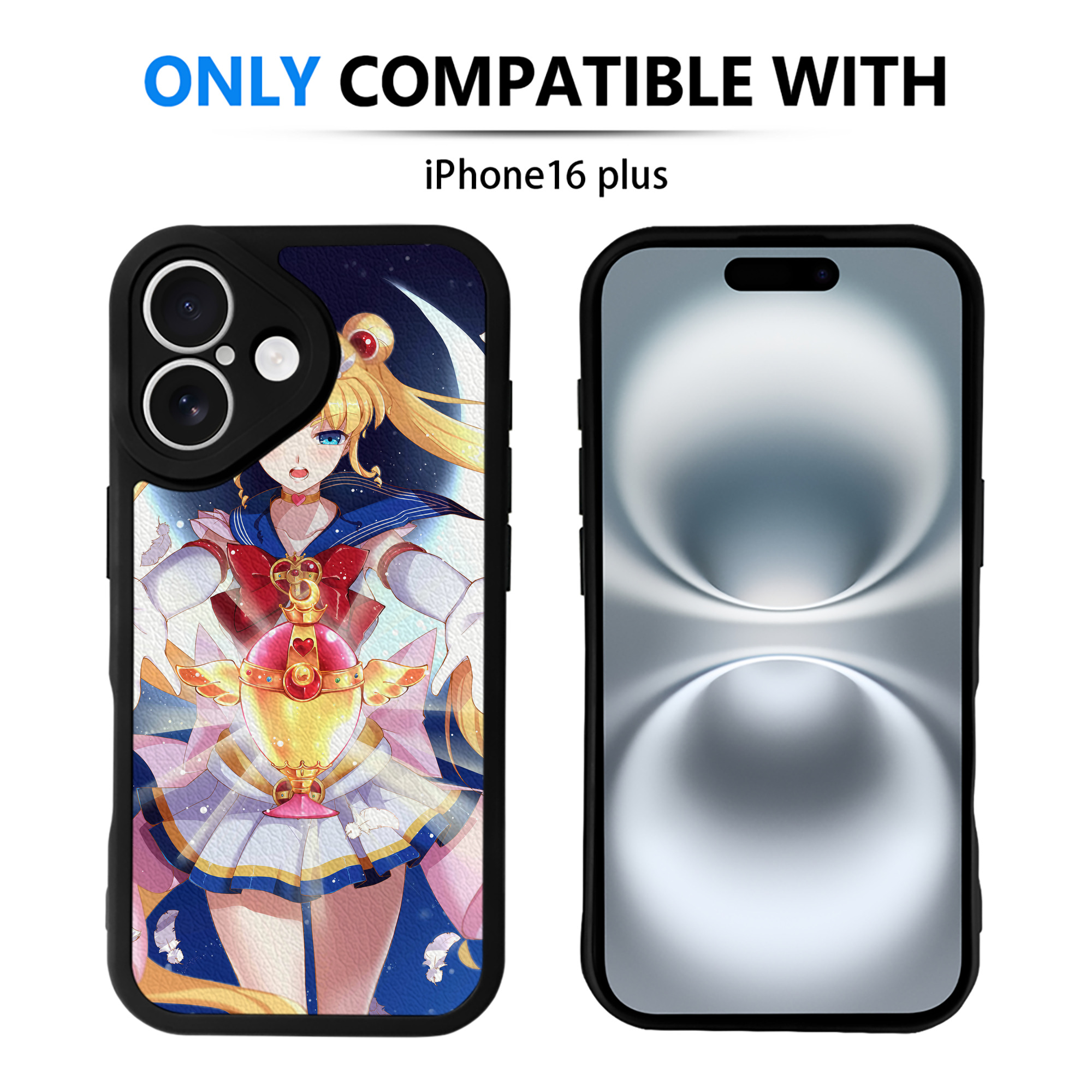 （画像用） 美少女戦士セーラームーン Sailor Moon 【iPhone 16シリーズ対応】シリコンスマホケース（レザー調） 材質：シリコン